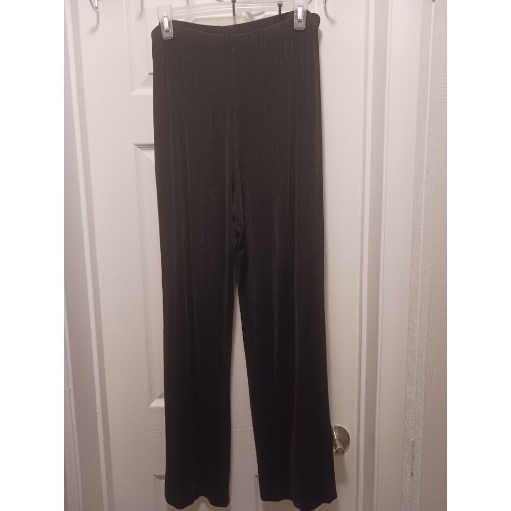 Coldwater Creek Women's Straight Leg Stretch Pull On Velvet Black Pants L